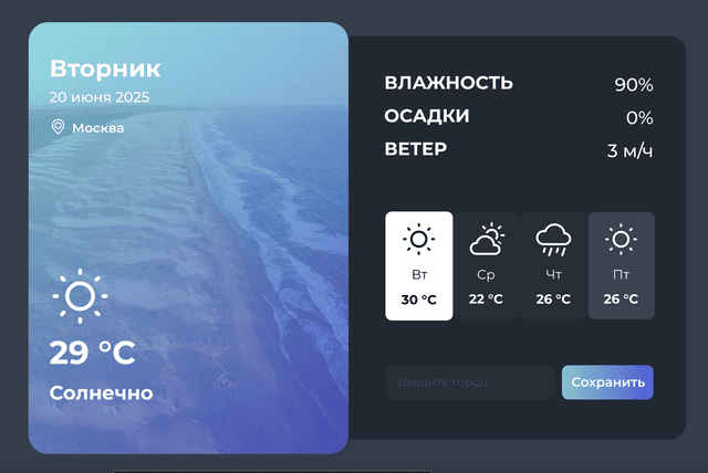 Приложение прогноза погоды